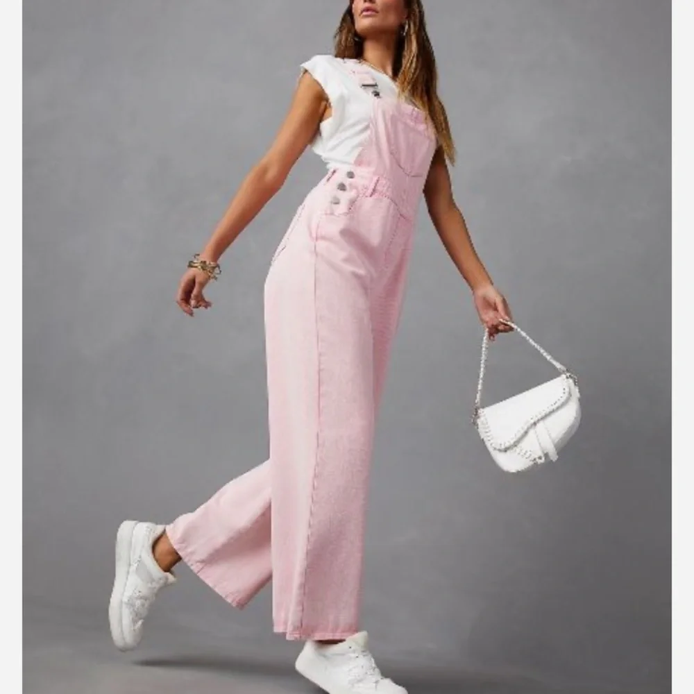 Vici She + Sky Pretty in Pink Denim Overalls, NWOT Sz S - Picture 9 of 16